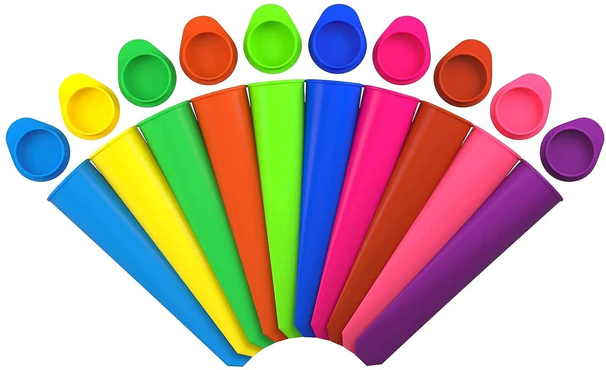 iNeibo Juego de Moldes Para Helados, Polos de Hielo, Moldes Helados Silicona, sin BPA (Juego de 10)