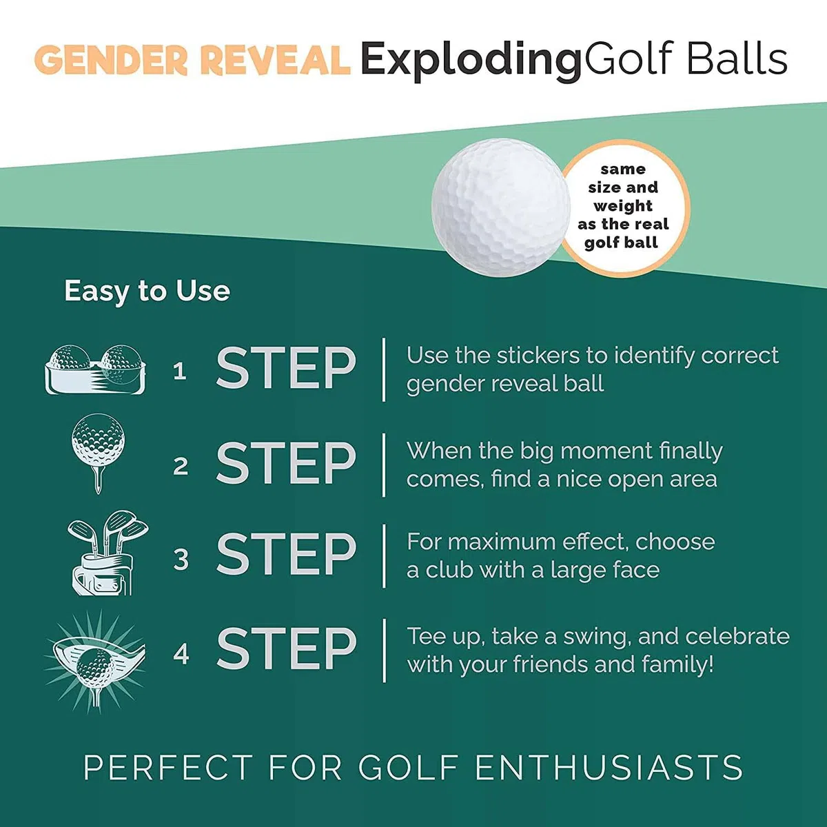 Gender Reveal Golf Bengala Humo Rosa y Azul Baby Shower, Boy or Girl Humo Gender Reveal Party Games