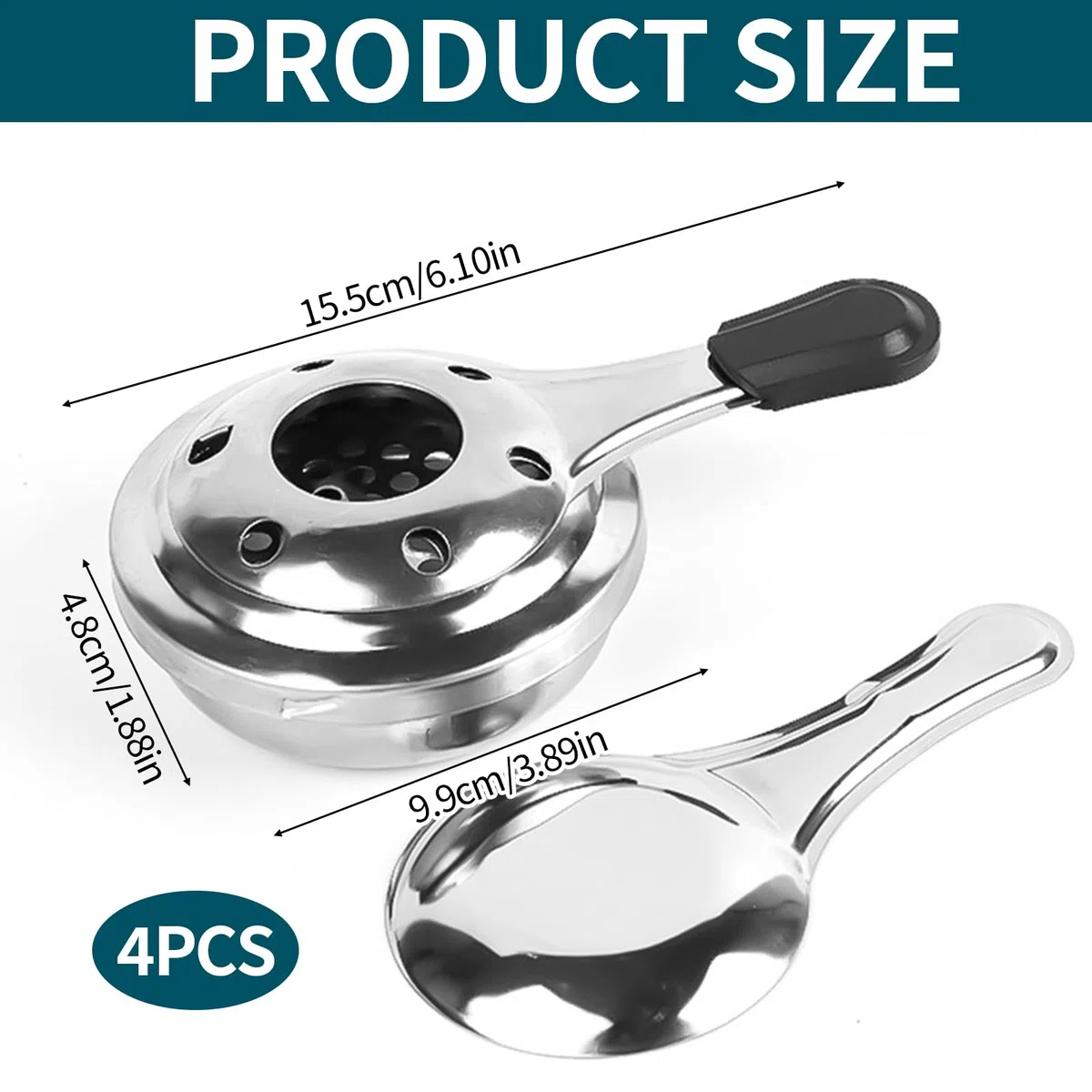 4 recipientes para pasta de combustión con tapa, quemador de fondue de acero inoxidable, quemador de alcohol, hervidor de alcohol para pasta de combustión, accesorios de buffet, fondue