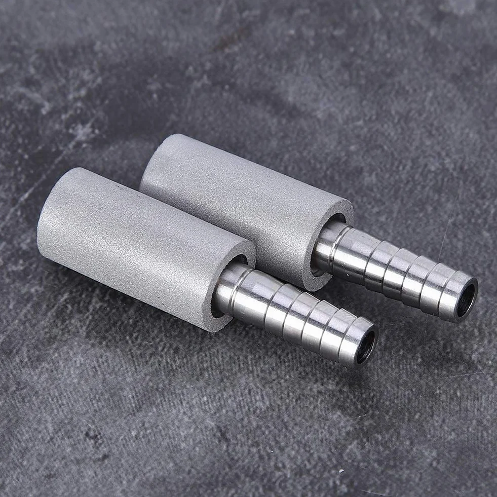 2Pcs 0.5μm Acero Inoxidable Piedra de aireación Piedra de difusión Piedra de aireación de Acero Inoxidable con 1/4 Pulgadas de diámetro Exterior Barb