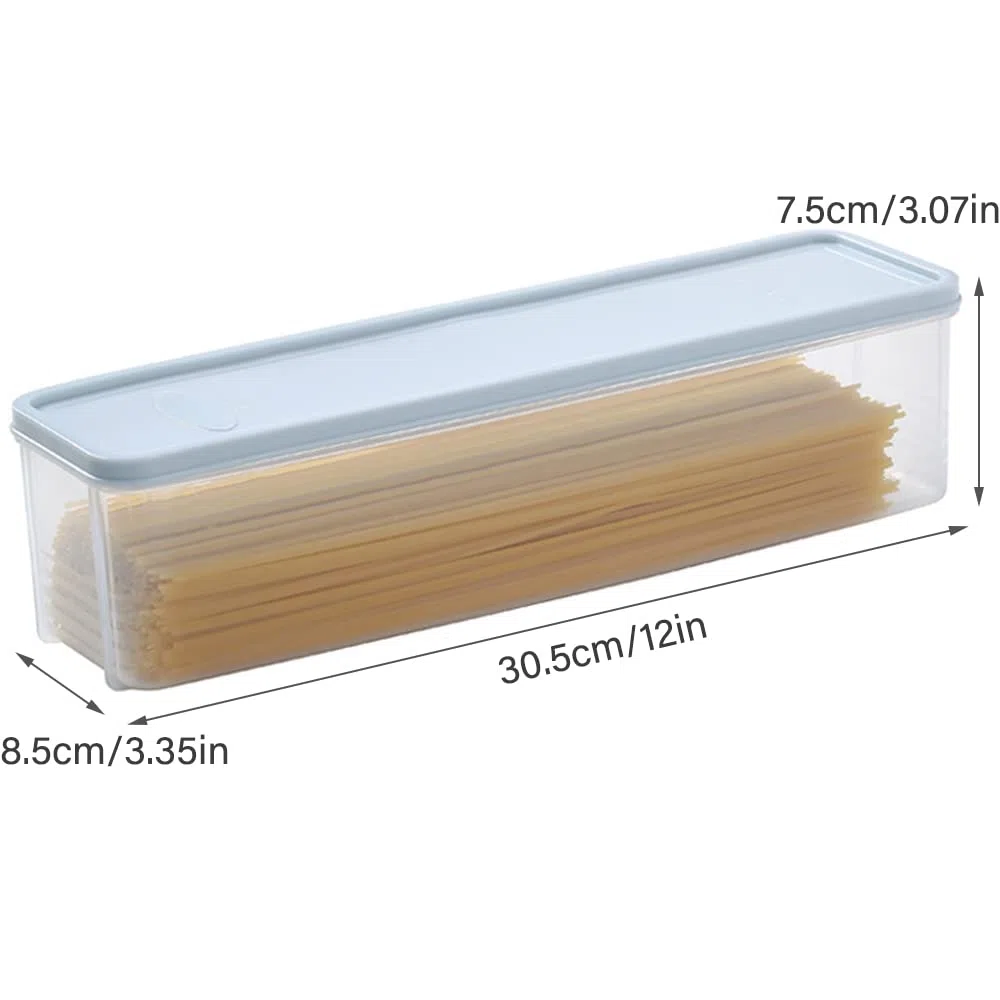 2 Piezas Recipiente Plástico para Alimentos, Cajas Pasta para Espagueti, Cajas con Tapas para Pasta, Espagueti, Cereales (2 Colores)