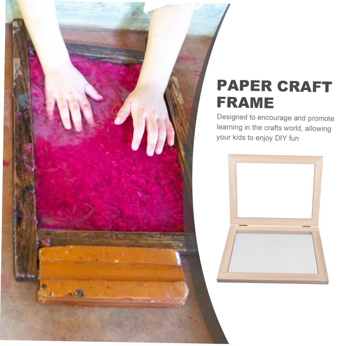 Marco De Madera Para Hacer Papel Diy A5 Kit De Manualidades Para Niños Herramientas De Papel Reciclado Marco Artesanal Actividades Familiares Decoración Creativa