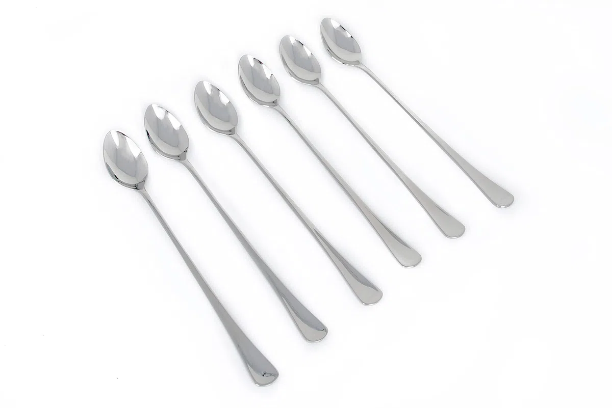 Arcos Serie Madrid - Juego 6 Cucharas de Refresco en Caja de Regalo | Cuchara de Té - Monoblock de una pieza en Acero Inoxidable - Tamaño 220 mm - Color Plata