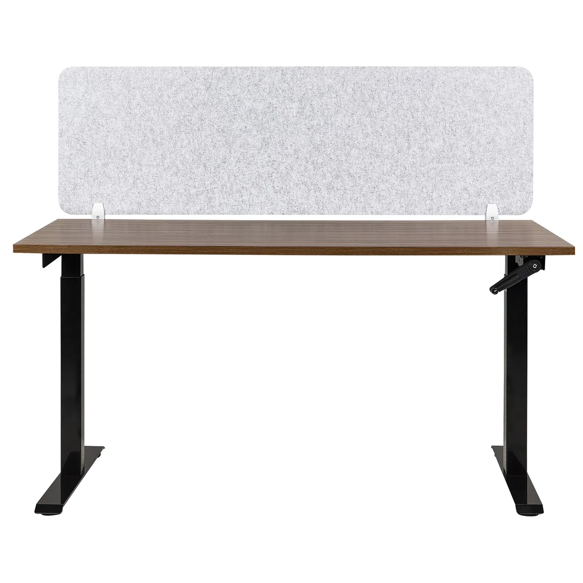 Beliani Panel Separador acústico biombo Escritorio Pet Abrazaderas de Montaje Tela tapizado 160 x 50 cm Gris Split