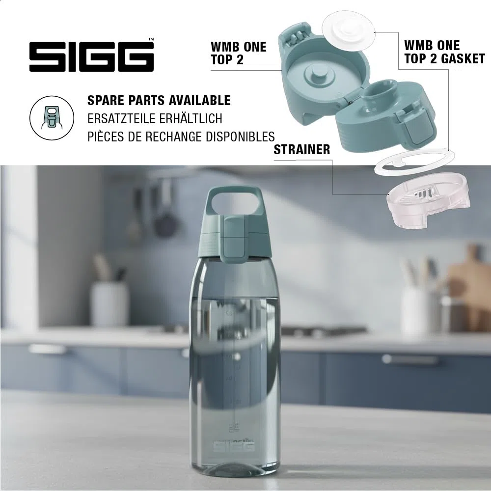 SIGG - Botella Tritan - Total Color ONE Morning Blue - Apto para bebidas carbonatadas - Apto para lavavajillas - A prueba de fugas - Ligero - Sin BPA - Azul - 1L