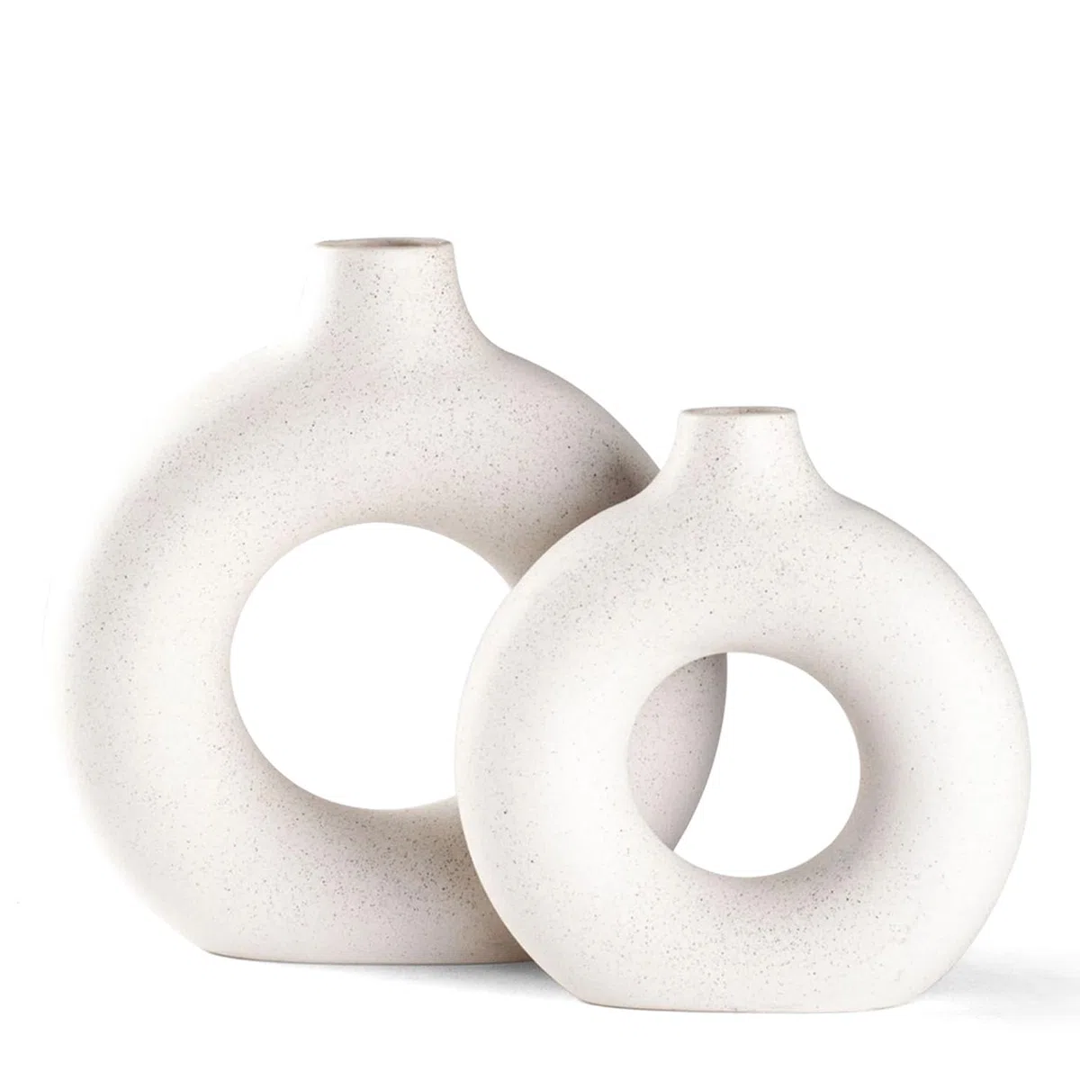 CEMABT juego de Jarrones para pampas, jarrones creativos para decoración moderna del hogar, florero hecho a mano, blanco mate, flores secas, casa, decoración.