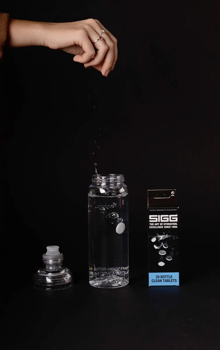 SIGG Bottle Clean Tablets para botellas SIGG, 20 pastillas efervescentes limpiadoras para limpiar botellas a mano, pastillas lavavajillas para un lavado rápido y sencillo
