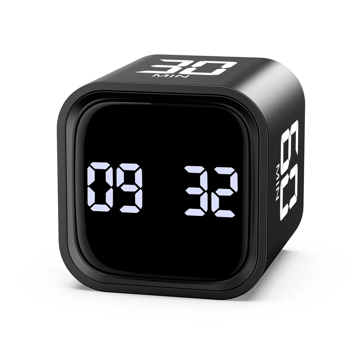 ORIA Temporizador de Cubo, Temporizador de Cocina con Sensor de Gravedad, 5/10/30/60 Minutos y Cuenta Atrás y Adelante Personalizada, Pantalla LED Grande, Volumen de 3 Niveles para Estudio, Trabajo