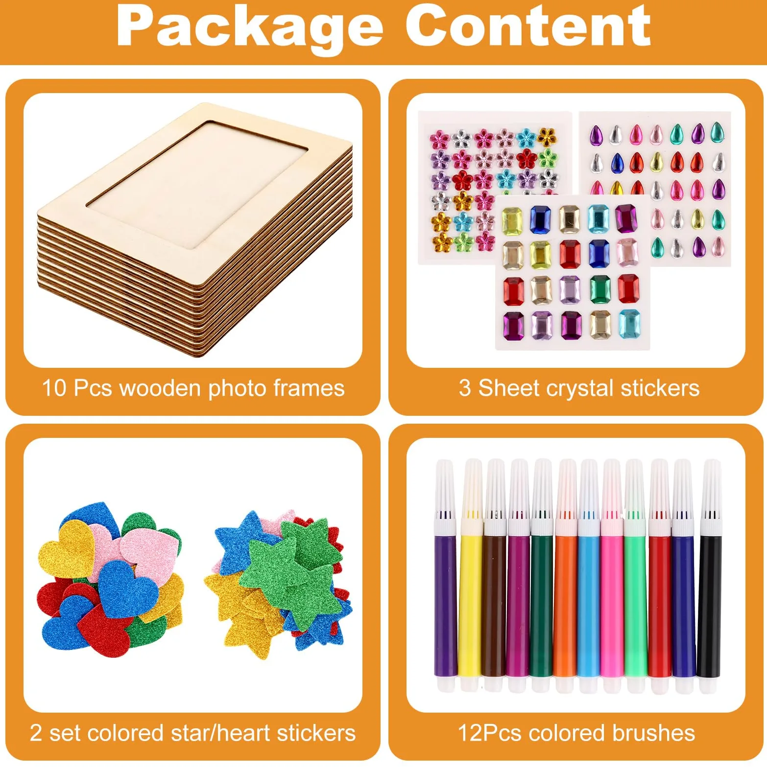SHUESS Juego de 10 marcos de fotos de madera para pintar para niños, 15 x 20 cm, juego de manualidades para cumpleaños infantiles, marcos de fotos para niños, 10 x 15, marcos de fotos pintables con