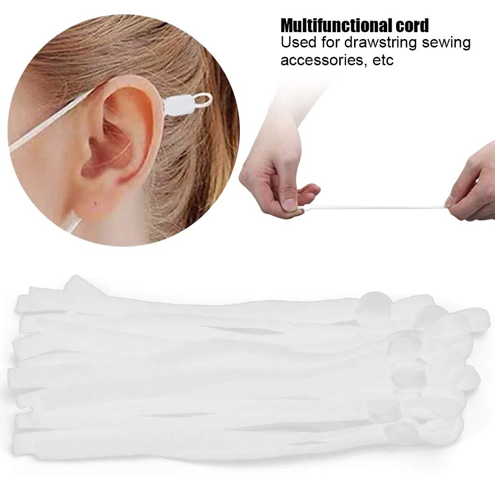 200 Bandas Elásticas Con Hebilla Ajustable, Cordón Elástico, Cordón Para La Oreja, Cierres, Clips, Cuerda Para Costura Artesanal, Máscaras Hechas A Mano(#4)