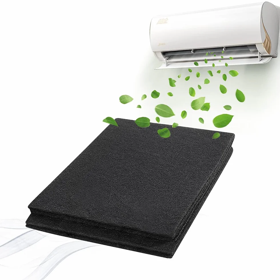 Almohadillas de Carbono de Corte para Ajuste Filtros de Carbón Activado Universales, Filtro de Aire, Filtros de Repuesto para Purificadores de Aire Acondicionado (1.22m*0.2m*3mm(2PCS))