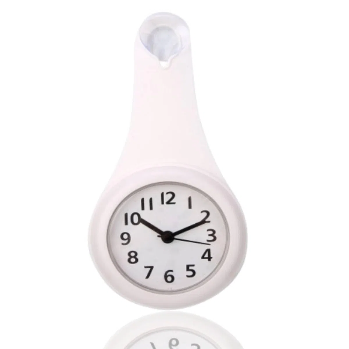 HERCHR Reloj de Pared pequeño, Reloj de baño Resistente al Agua con Gancho para baño, Cocina, Dormitorio(White)