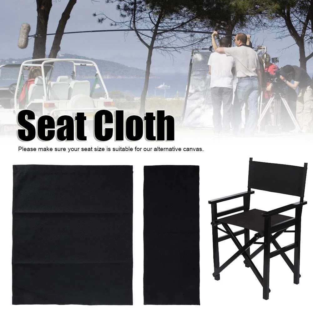 Snufeve6 Reemplazo De La Lona De La Silla, Tela De La Silla 2 Tamaños Prácticos para La Silla De Director Informal para La Mayoría De Las Personas(Negro)