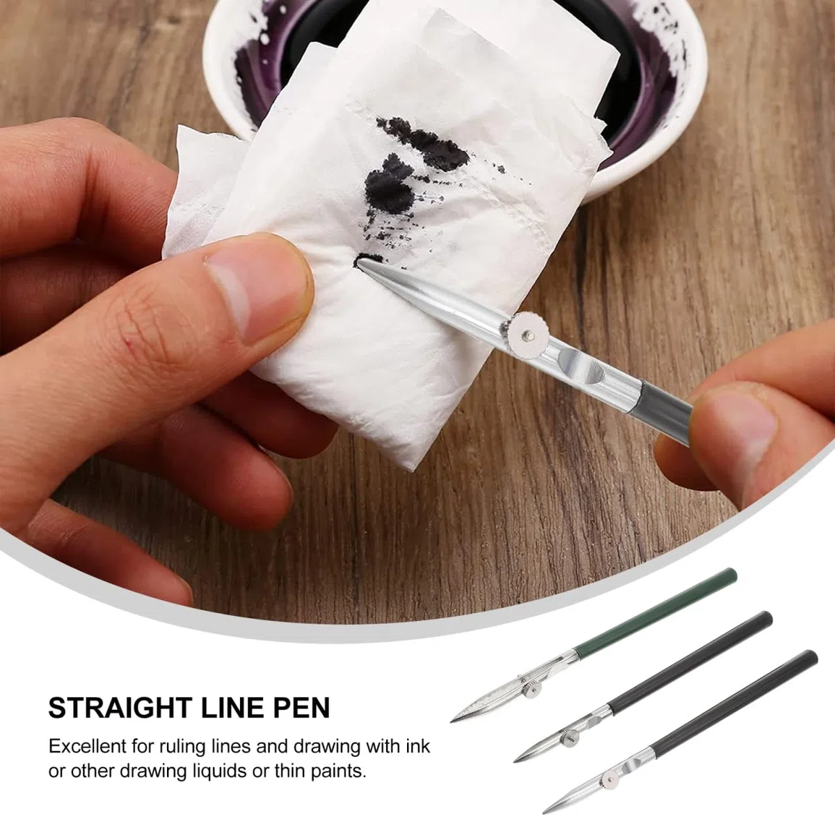 SUPVOX Juego de 3 Tiralíneas Ajustables para Dibujo Técnico - Pluma de Línea Recta para Tinta, Gouache y Líquido Enmascarador - Herramienta de Precisión para Cómic, Manga y Caligrafía (S, M, L)