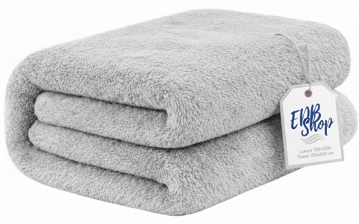 Toalla de baño súper grande extragrande de 100 x 200 cm, súper suave, 100 % algodón egipcio, calidad de hotel, toallas de lujo de 700 g/m² (plata)
