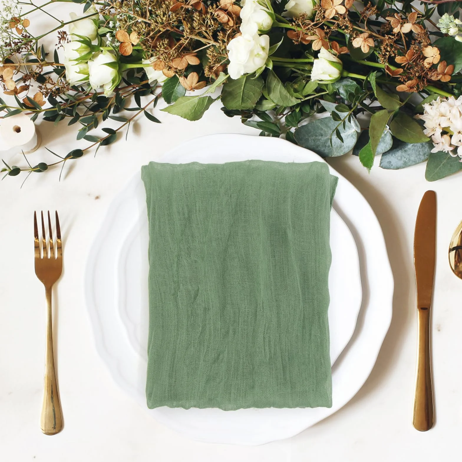 12 unidades de servilletas, servilletas de muselina de encaje de lino estilo boho de 50 x 50 cm, servilletas de gasa para fiestas de boda, en casa, despedidas de soltera, decoraciones de mesa
