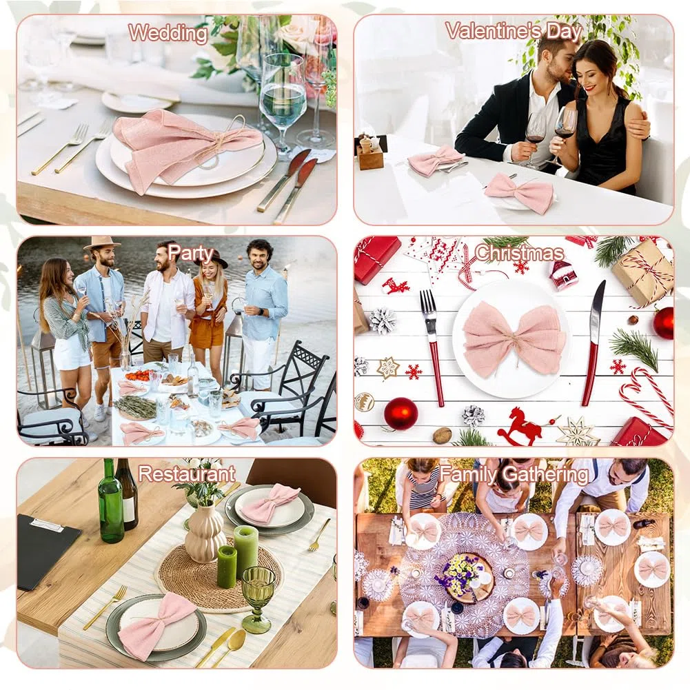 Servilletas de tela rosa, juego de 12 servilletas de tela de algodón, 43 x 43 cm, servilletas de tela de algodón, servilletas reutilizables para bodas, cumpleaños, cenas
