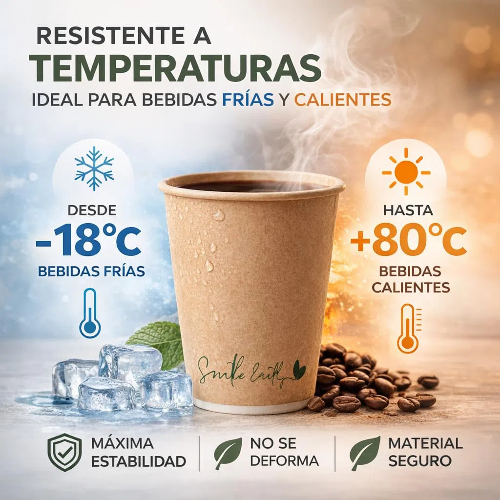 Vasos Desechables de Cartón Kraft para Café – Vasos Café Desechables Resistentes para Bebidas Calientes y Frias, Vaso Café para Llevar Ideal para Oficina, Eventos y Take Away (200, 200ml)