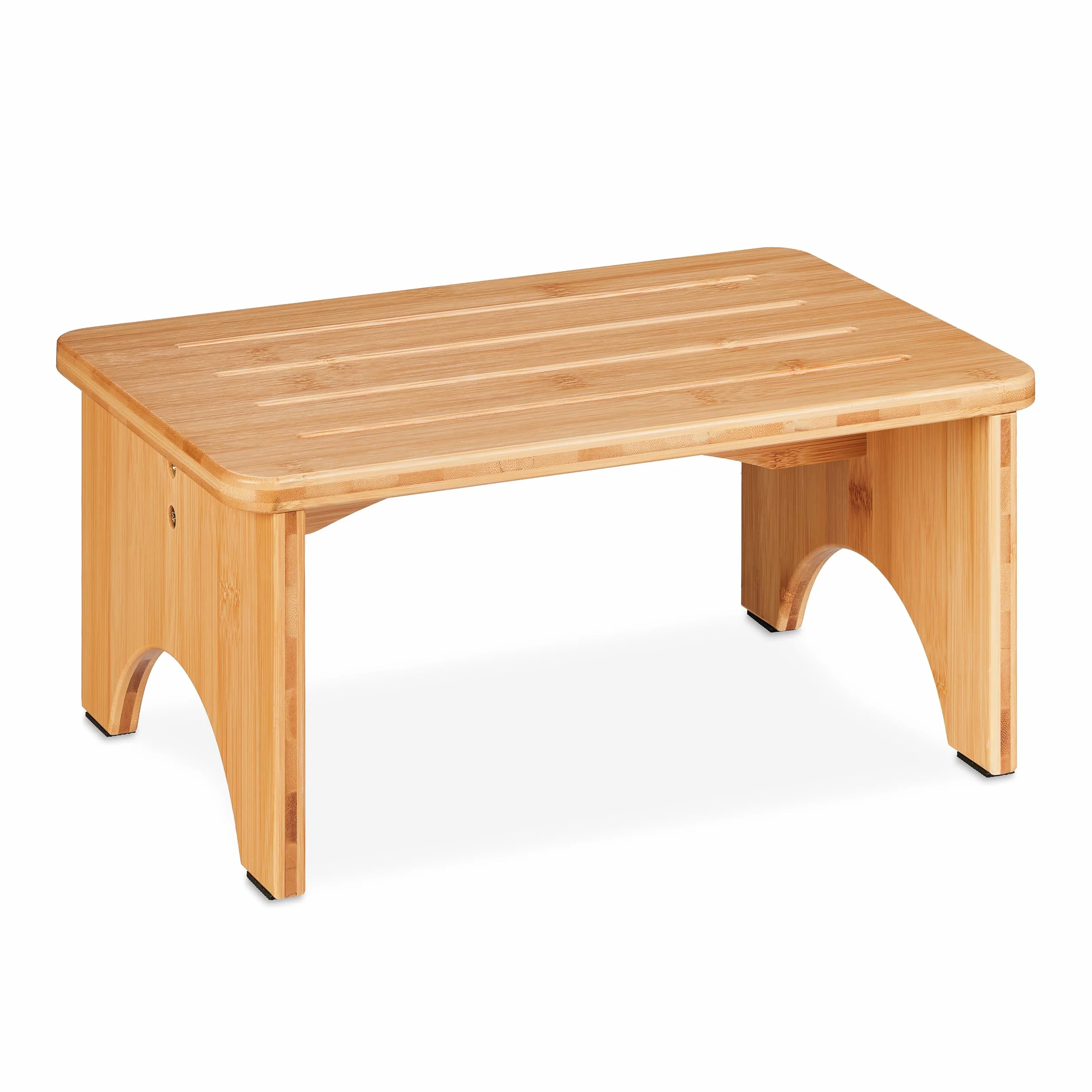 Relaxdays Banco Baño Bambú, Taburete Hogar, Banqueta Cocina o Pasillo, Soporte Plantas, 17,5 x 39 x 25 cm, Natural