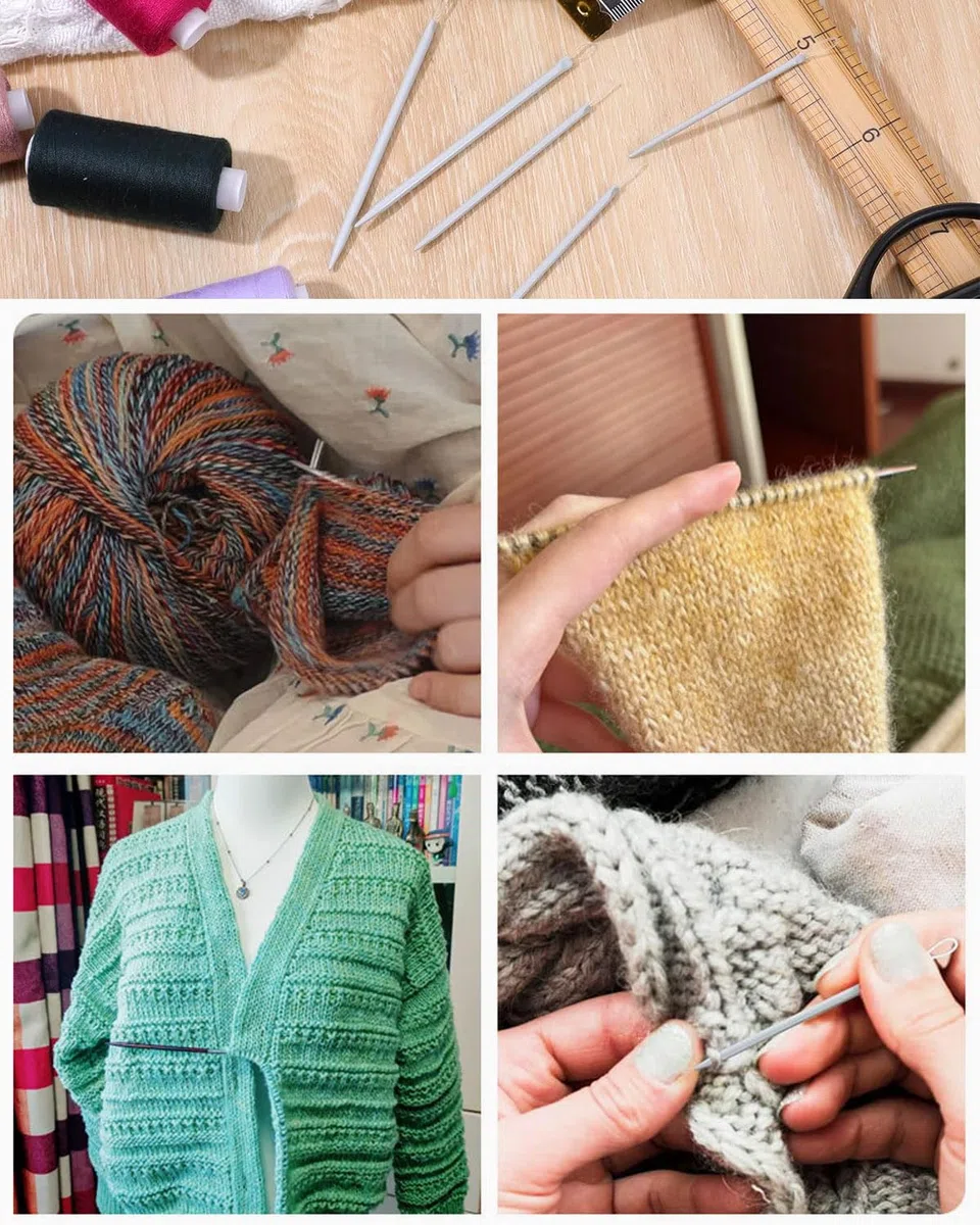 Juego de 9 agujas de lana,Agujas de zurcir,Agujas de coser de ojo grande,Agujas de lana para coser,Agujas de coser,Agujas de zurcir de ojo grande para tejer lana