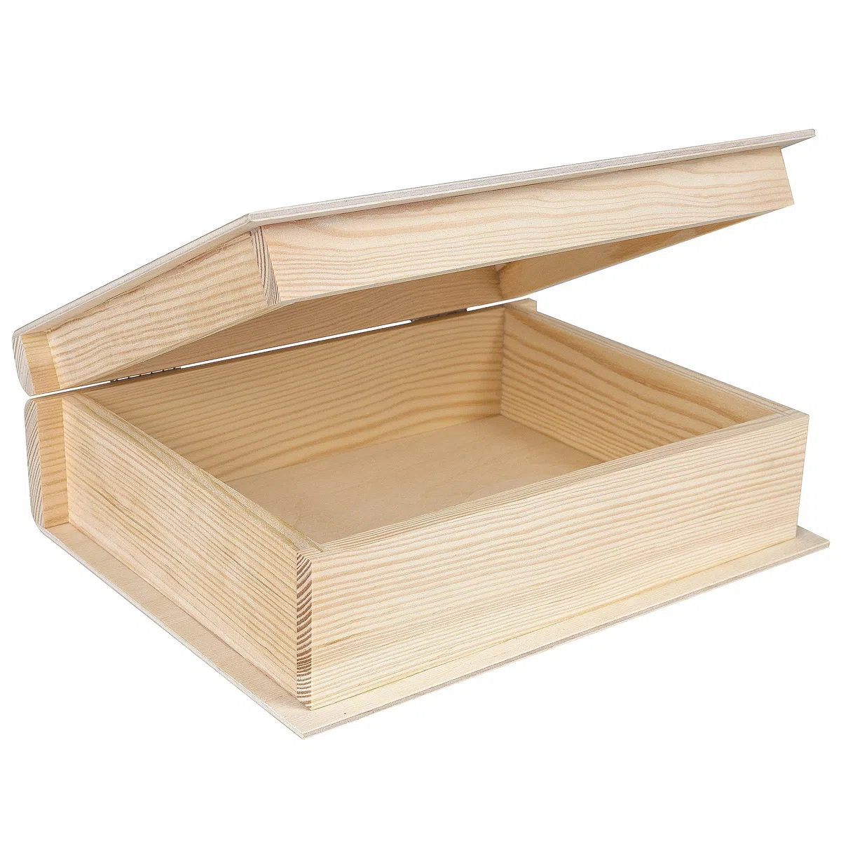 Creative DECO Grande Caja Libro Madera para Decorar | 24 x 19 x 7,5 cm | con Tapa | Decoracion Almacenaje Herramientas Pascua Decoupage | Perfecta para Documentos Objetos de Valor Juguetes