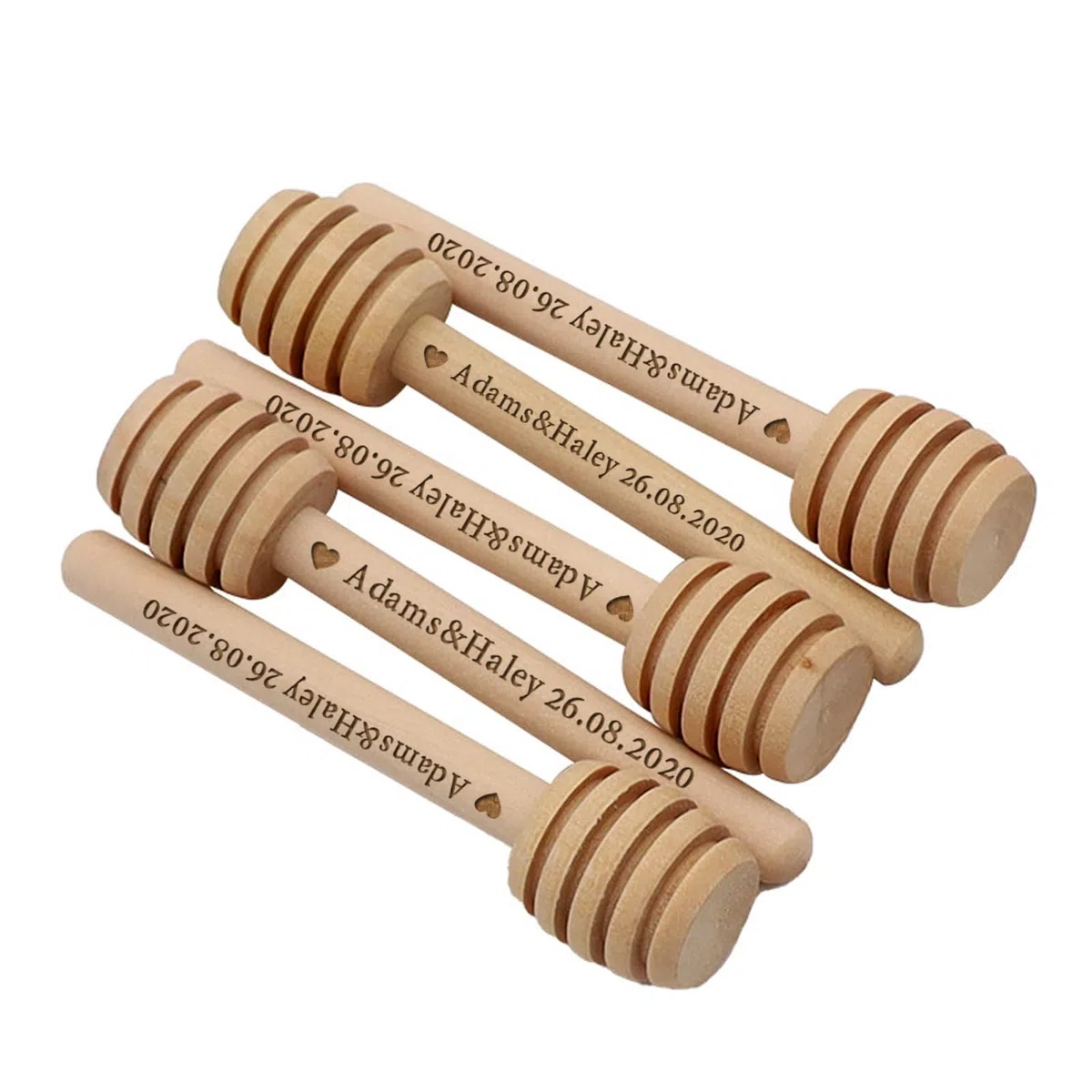 Cuchara De Miel De Madera Personalizada, Varilla De Miel De Madera con Nombre Personalizado, Palitos De Miel Grabados, Barra De Miel De Madera Personalizada(30pcs,8cm)