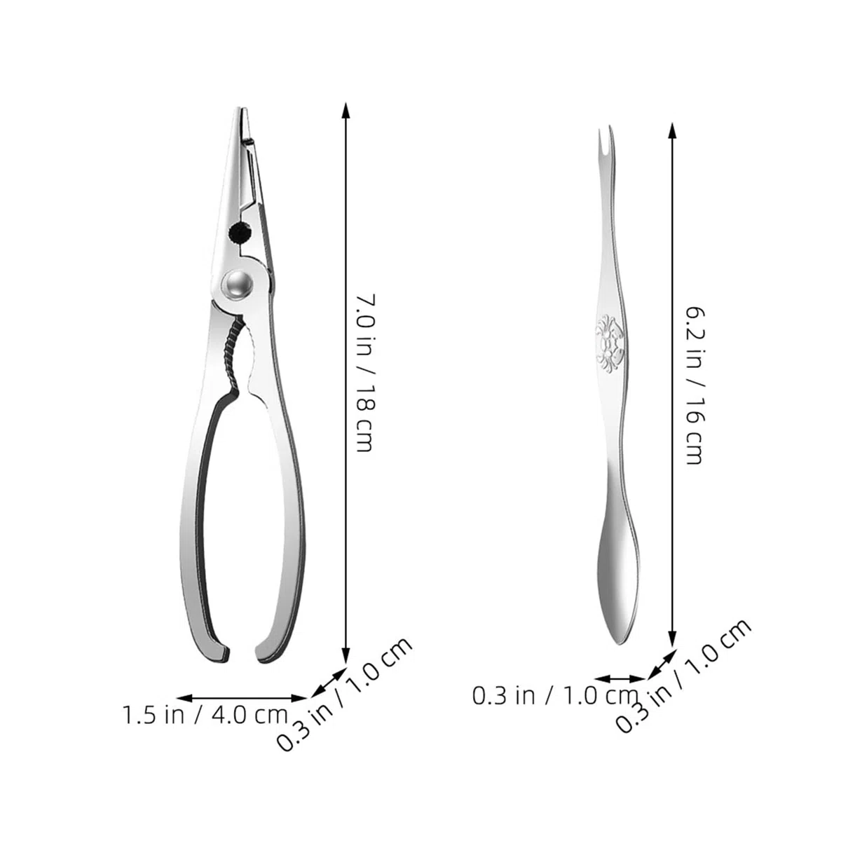 iplusmile Cubiertos de Acero Inoxidable Diseño Ergonómico y Antideslizante para Comer Marisco Herramientas para Patas de Cangrejo Ideales para Uso Doméstico