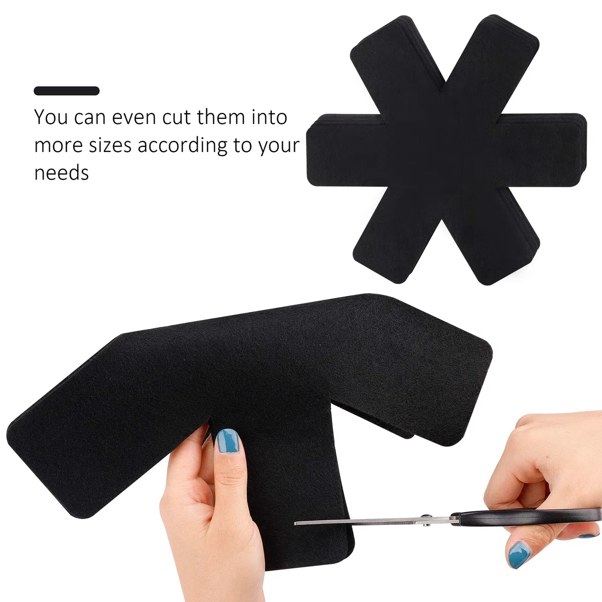 Protectores de Sartenes y Ollas Antideslizante Separador Sartenes para Cacerolas Cacerolas Sartenes de Gres Negro para Evitar Arañazos en Utensilios de Cocina12 Piezas (Negro)