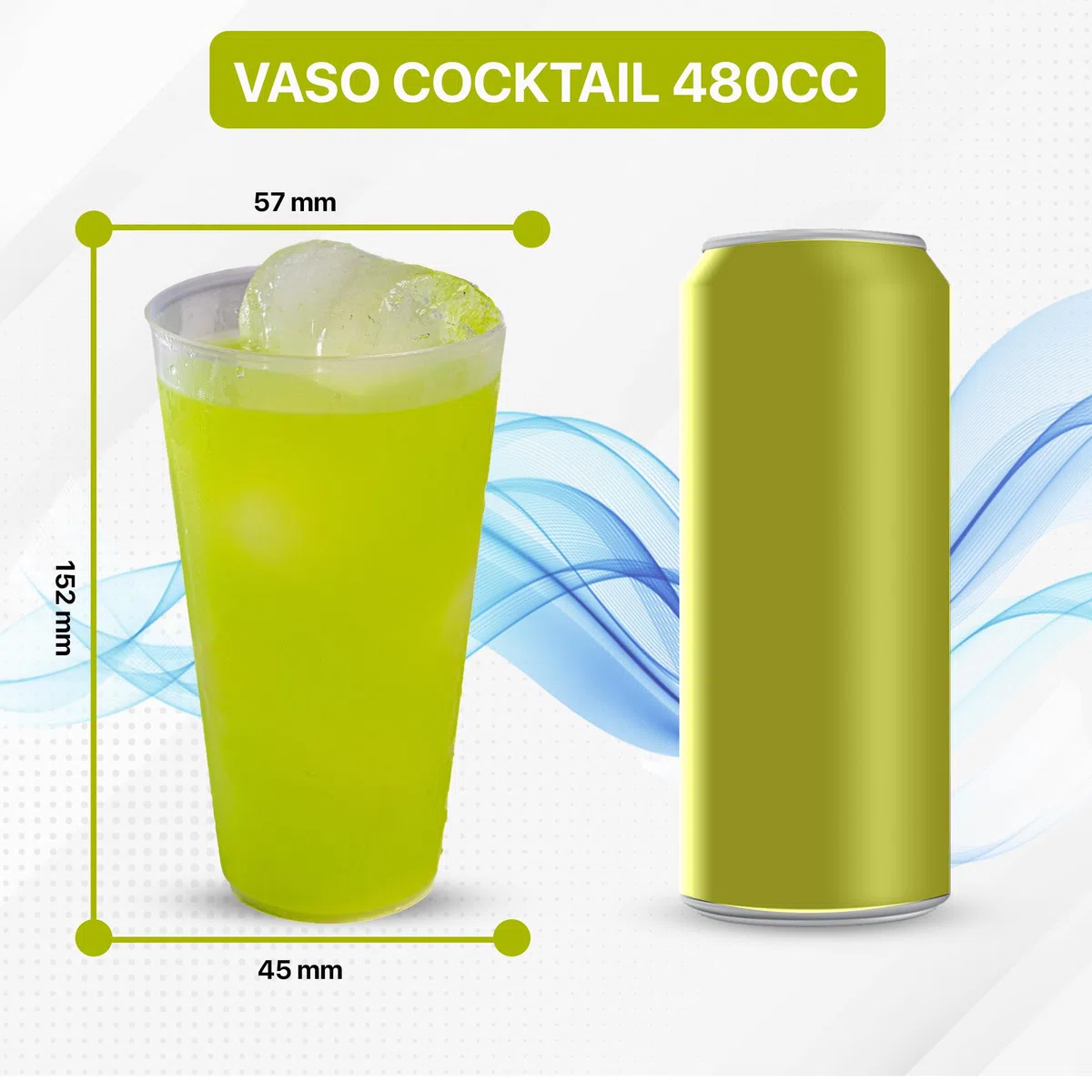 TUKA - 100 Vasos Reutilizables Coktel de 480 ML - Plástico Duro Resistente - Ecológicos - Libre de BPA - Para Fiestas, Eventos, Copas, Gin Tonic, Cubata - Vasos Grandes (100)