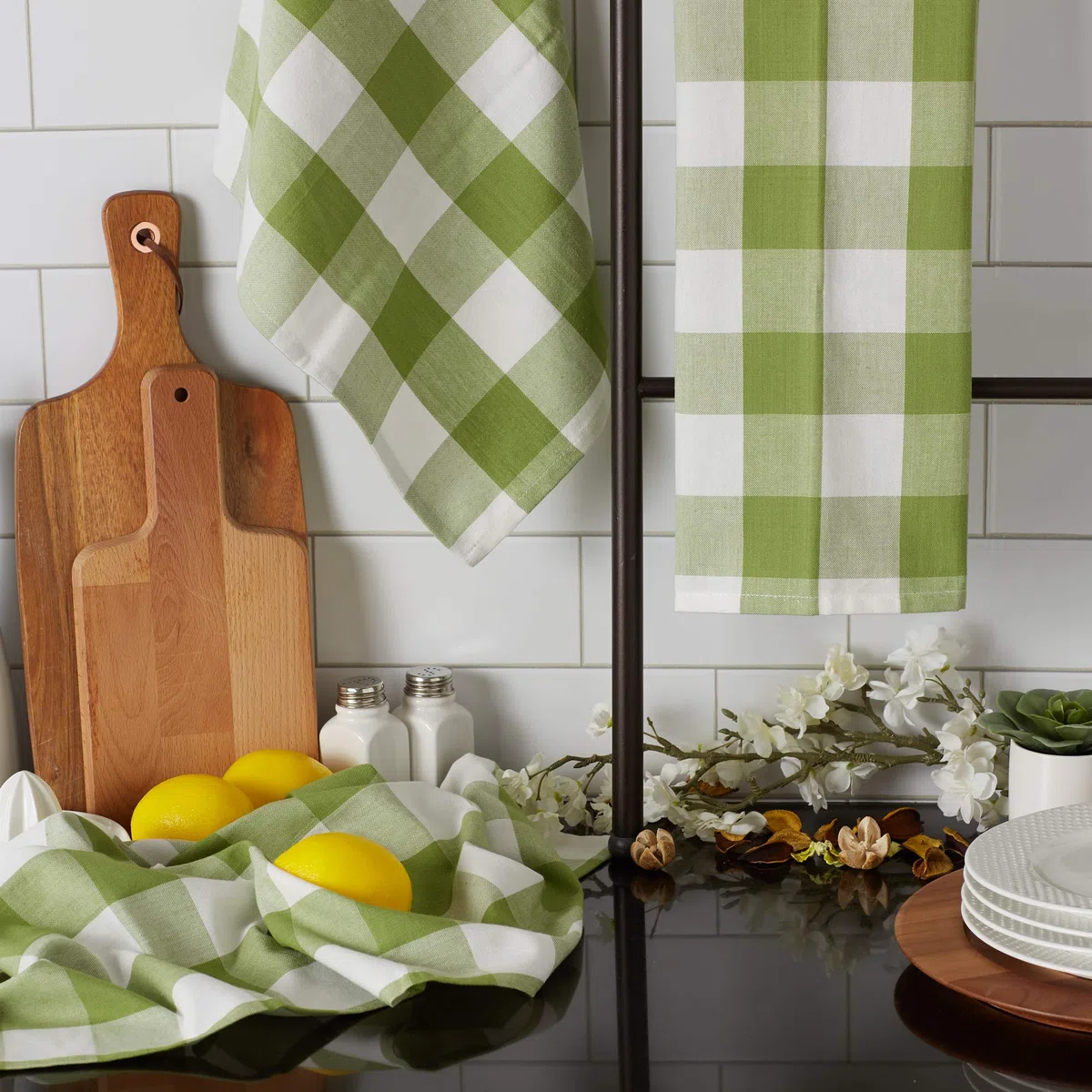 DII Classic Farmhouse Kitchen Collection, algodón, Verde Antiguo, Juego de Toallas de Cocina