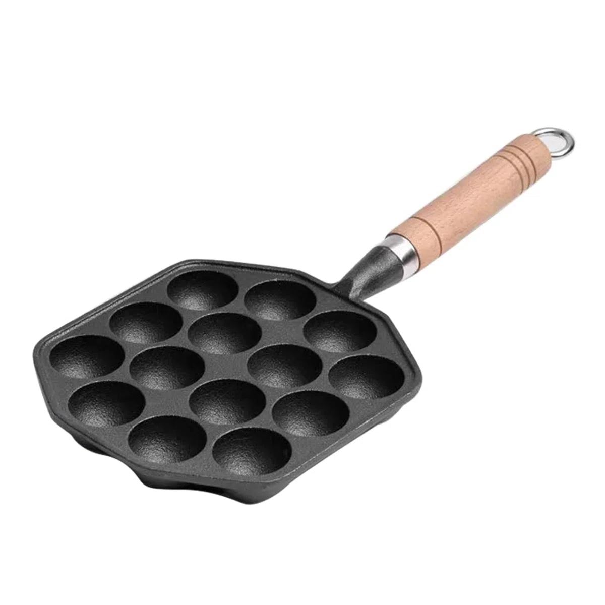 Cyrank Sartén Takoyaki De Hierro Fundido, Sartén Takoyaki Antiadherente De 14 Cavidades Para Hacer Bolas De Pulpo Plancha Takoyaki De Hierro Fundido Para Bolas De Panqueques Poffertjes
