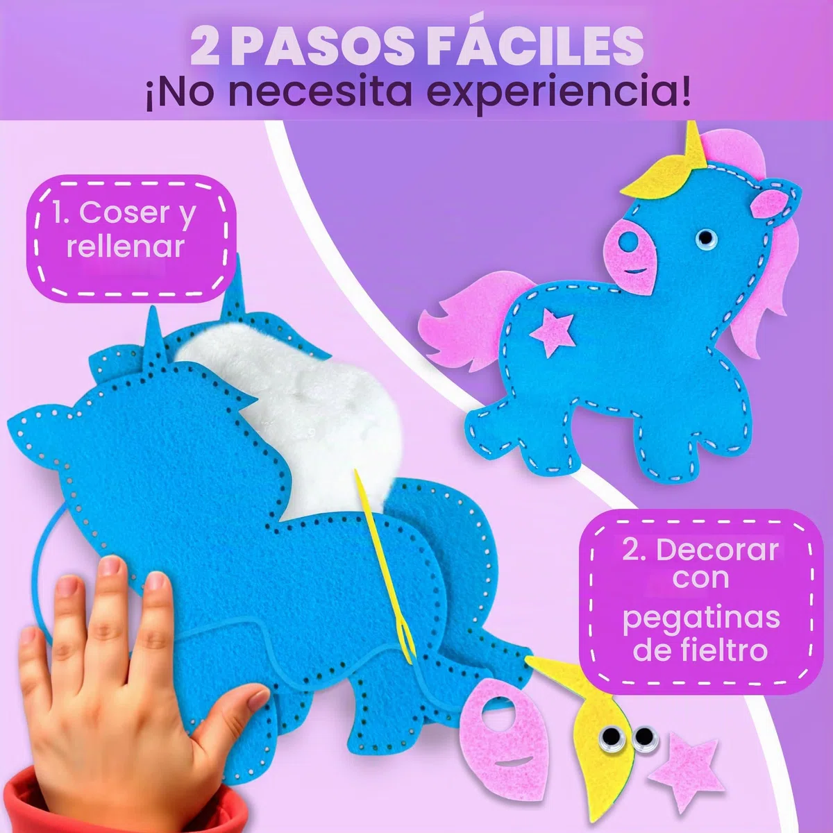 QUOKKA Manualidades Para Niños De 4 A 8 Años - Kit De Costura Para Principiantes Con Aguja E Hilo - Kit Básico De Costura Con 12 Cuentos De Hadas - Manualidades Divertidas Para Niños