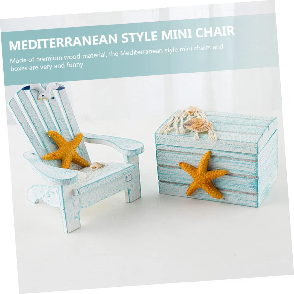Decoración Mini Silla de Madera con Caja Forma de Silla para Escritorio y Estantería Adorno de Paisaje Miniatura para Hogar Oficina y Jardín Regalo Infantil
