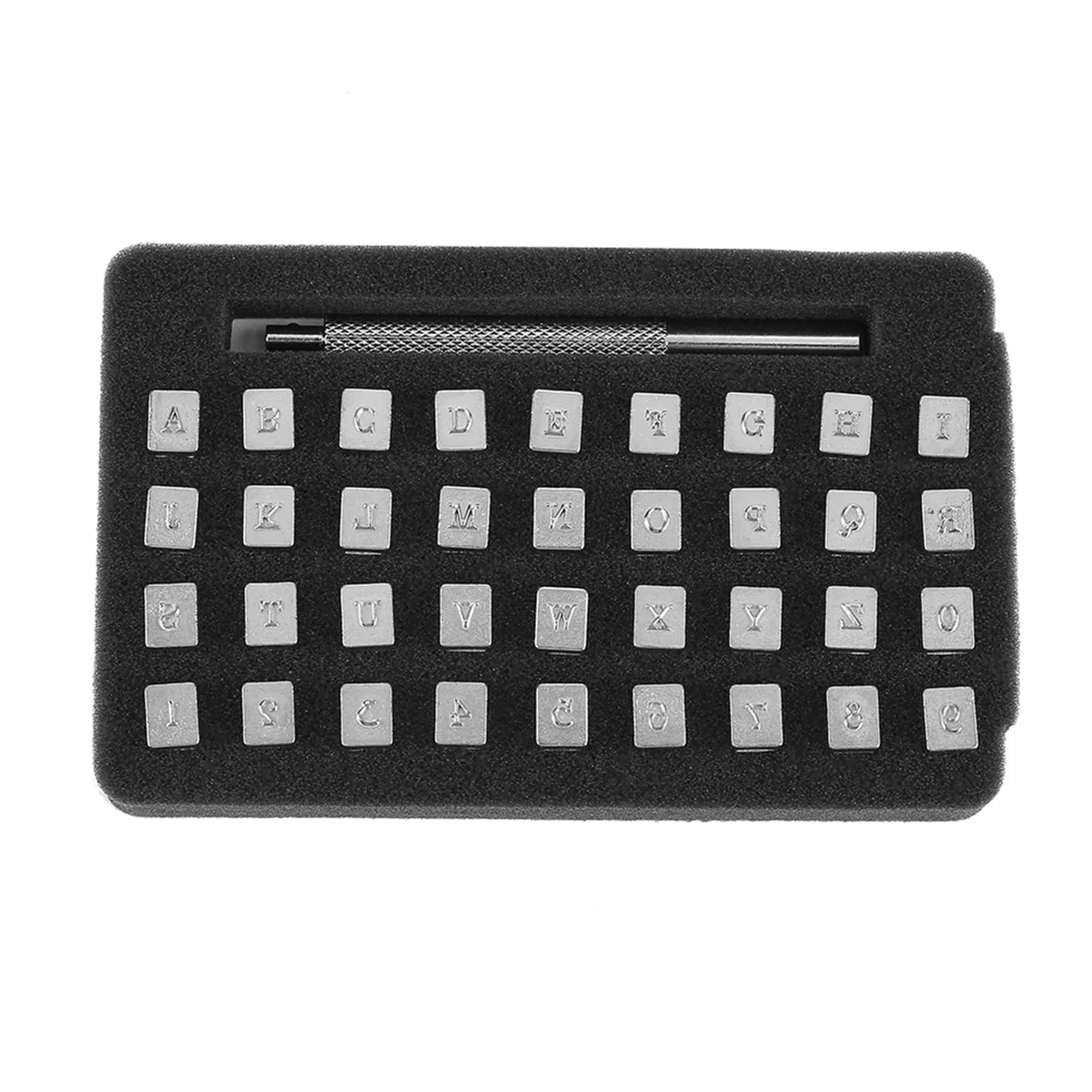 Al Letter Punch,Lettres A Frapper Cuir,Juego De Sellos De Letras Y Números,Sellos De Letras Para Arcilla 36 Piezas Número De Letras De Acero Estampador De Cuero Herramienta De (3 mm)