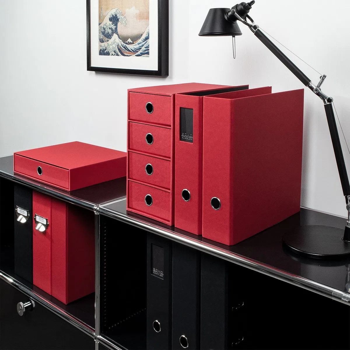 Rössler Soho - Caja de almacenaje, A4, color rojo