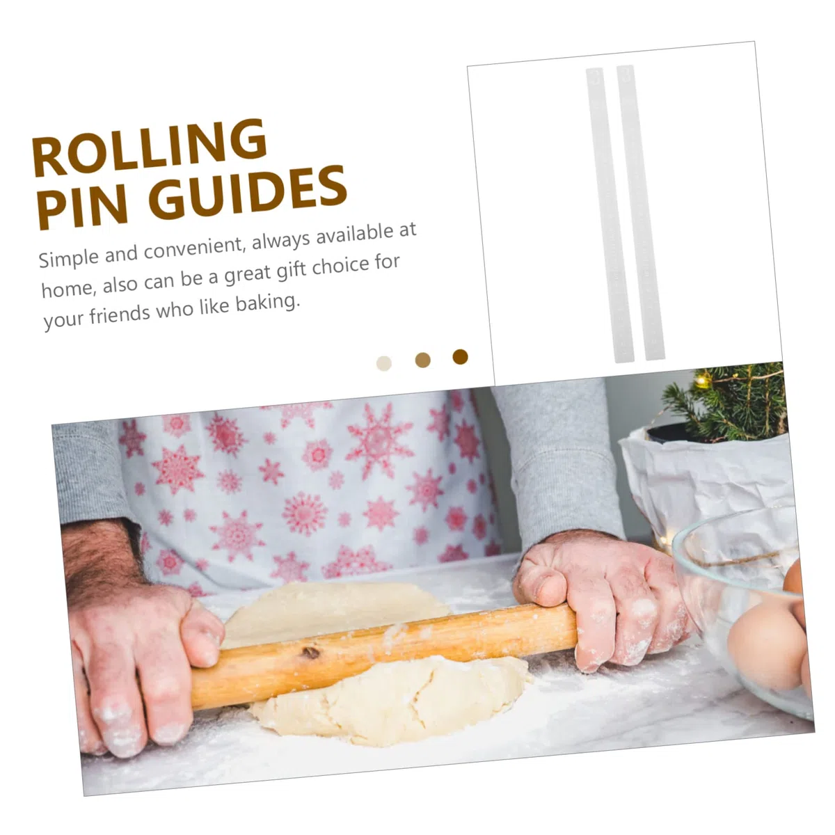 HOMSFOU 2 Piezas Balanza De Galletas Rodillo De Pastelería Rieles De De Masa Palitos Para Hornear Regla Para Hornear Galletas De Guías De Pan Arcilla Acrílico Herramienta Para Hornear Mini
