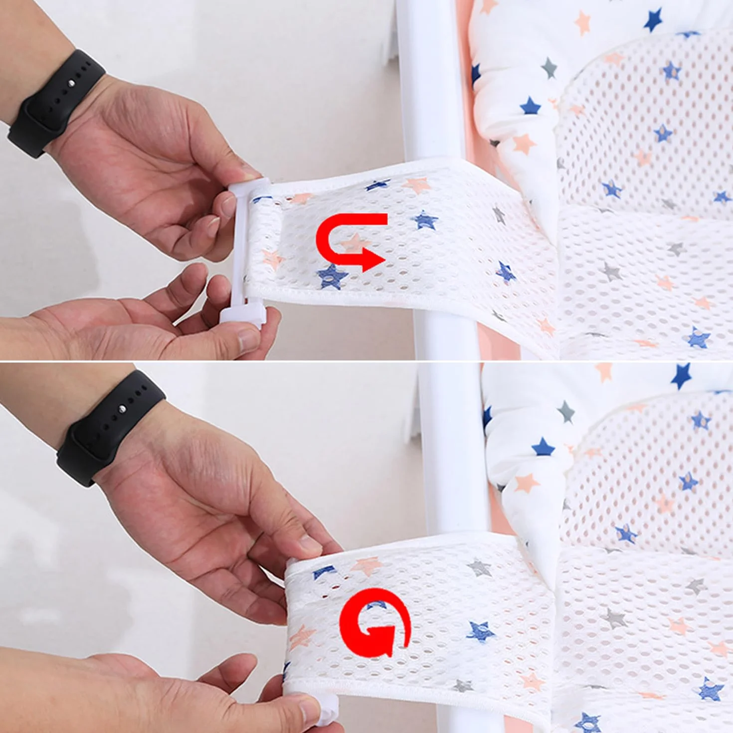 T-Shaped de Baño Para Bebé - Bath mat with Adjustable net White 1pc, Alfombra de Baño Antideslizante, Cojin Bañera Bebe Red para Bebés,Asiento ajustable Niños 0 a 1 año