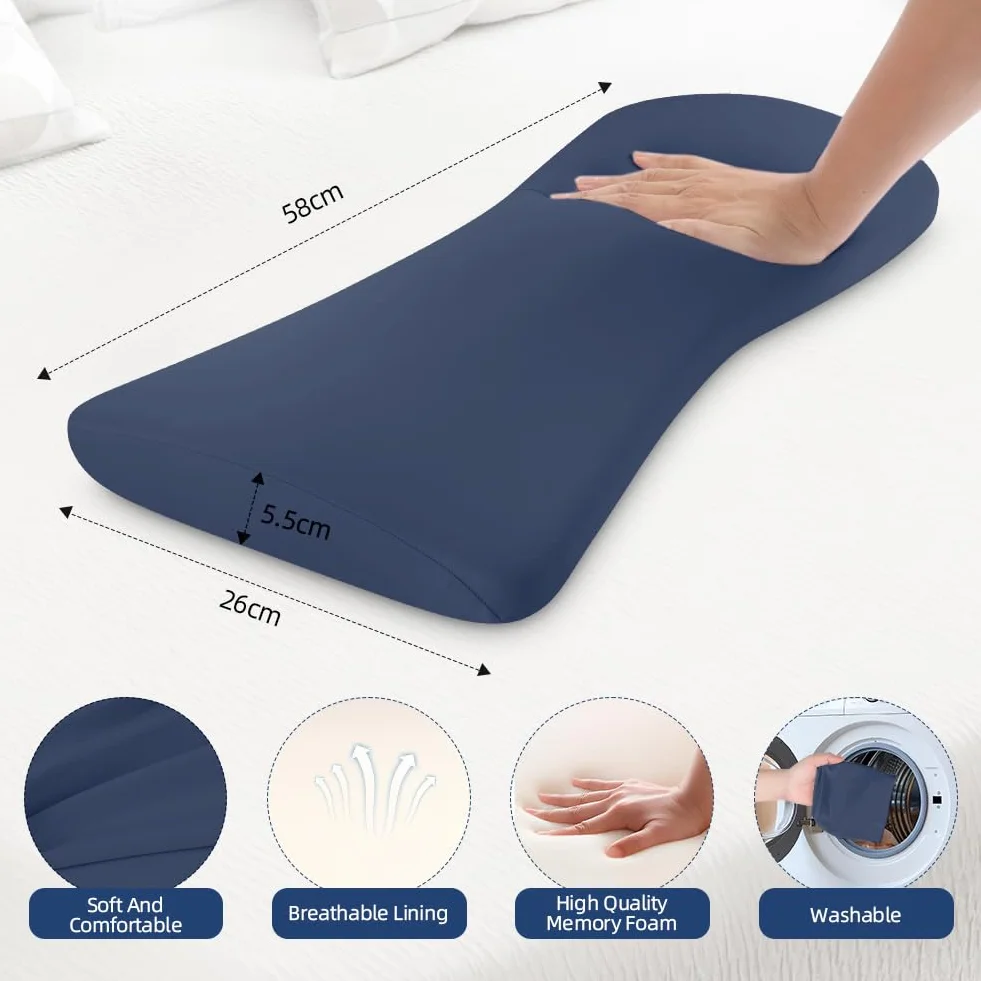 HOTUT Almohada de Apoyo Lumbar para Dormir, Almohada de Apoyo para la Cintura, Almohada Lumbar Dormir, Almohada de Cintura de Espuma Viscoelásticade para Cama, Sofá, Coche, Silla de Oficina