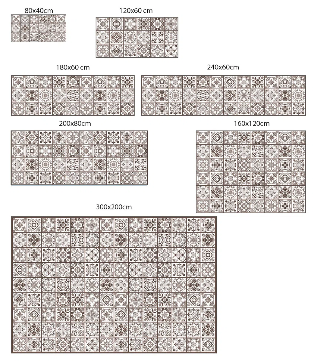 Alfombras Vinilicas para el Hogar 80 x 40 Marrón - Alfombra Vinilica Cocina Resistente y Antitropiezos - Alfombra Cocina Lavable Antideslizante para Interior/Exterior - Alfombras de Vinilo Esponjosas