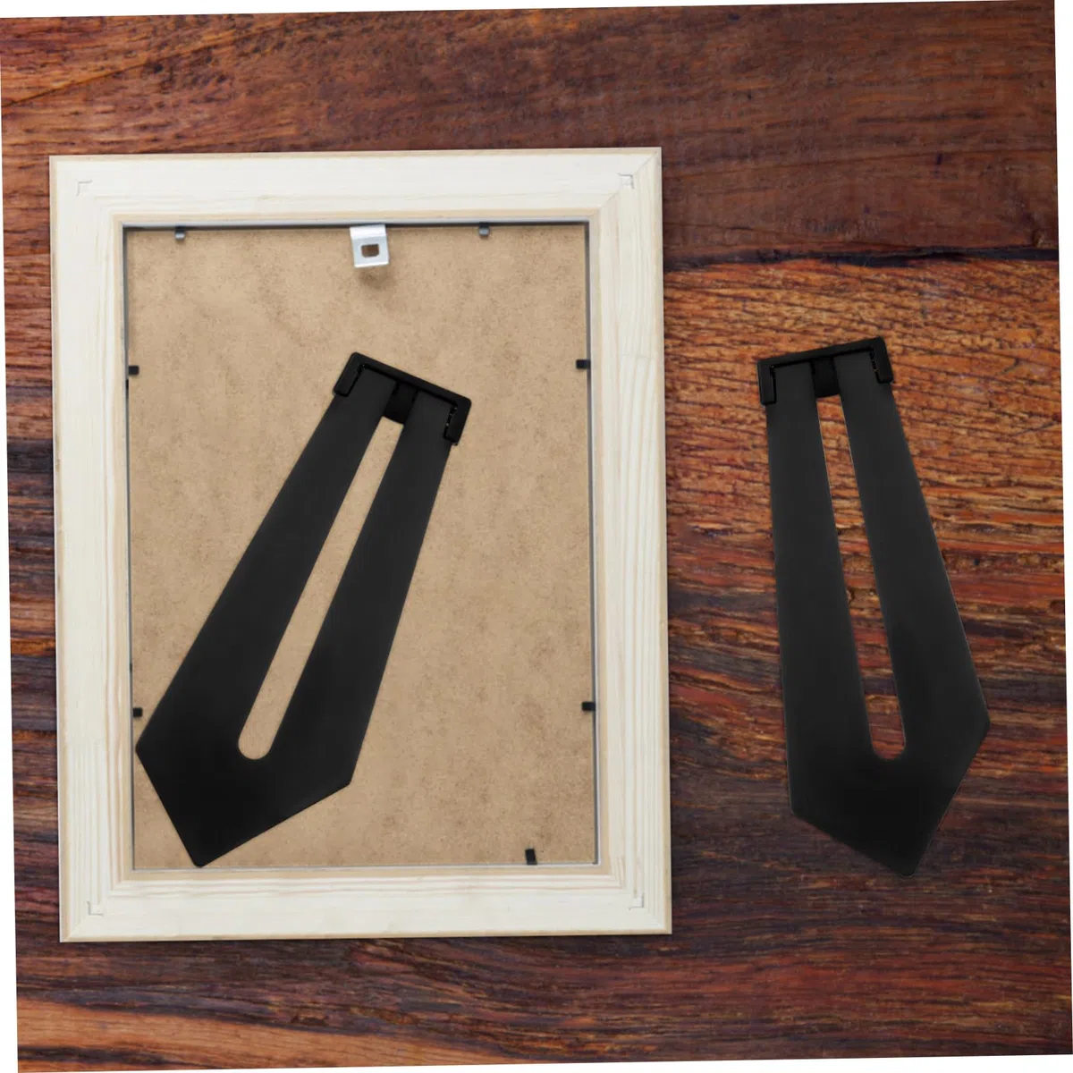 MAGICLULU Soporte Trasero para Marcos de Fotos de Plástico Negro 10 Piezas, Caballetes Simples y Decorativos para Exhibir y Organizar Cuadros en Sala o Supermercado