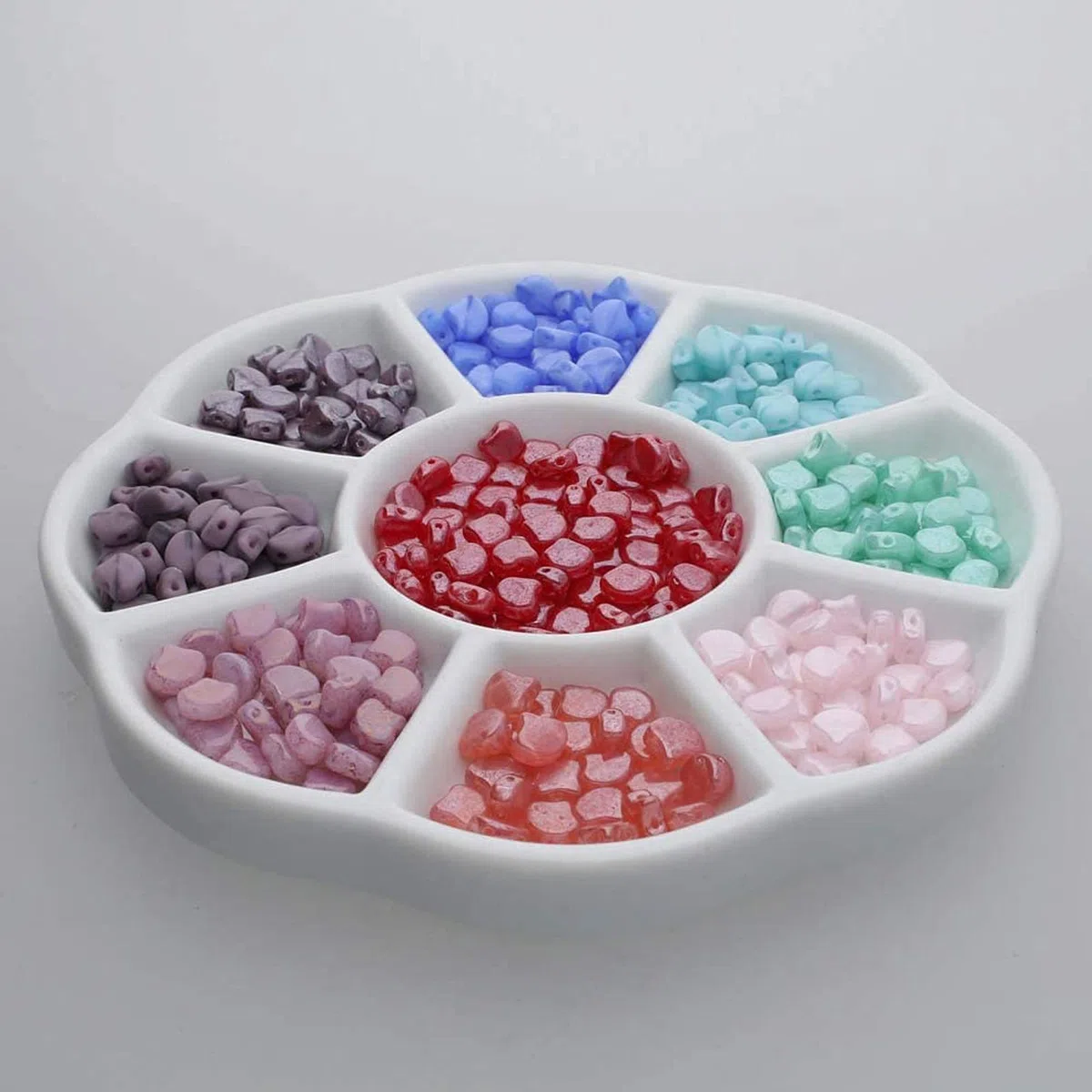 Paleta de pintura de acuarela de cerámica de porcelana de 9 pozos, bandeja de mezcla de cerámica, plato de acuarela de flores, paleta de gouache para artes y manualidades, organizador de accesorios de