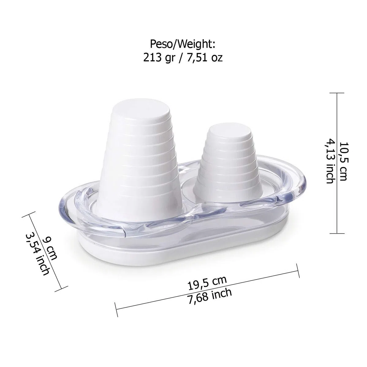 Omada Design Portavasos de agua y café, para todos los vasos desechables de plástico o papel, en plástico irrompible, apto para lavavajillas, línea Happy Drink, ideal para uso en exteriores