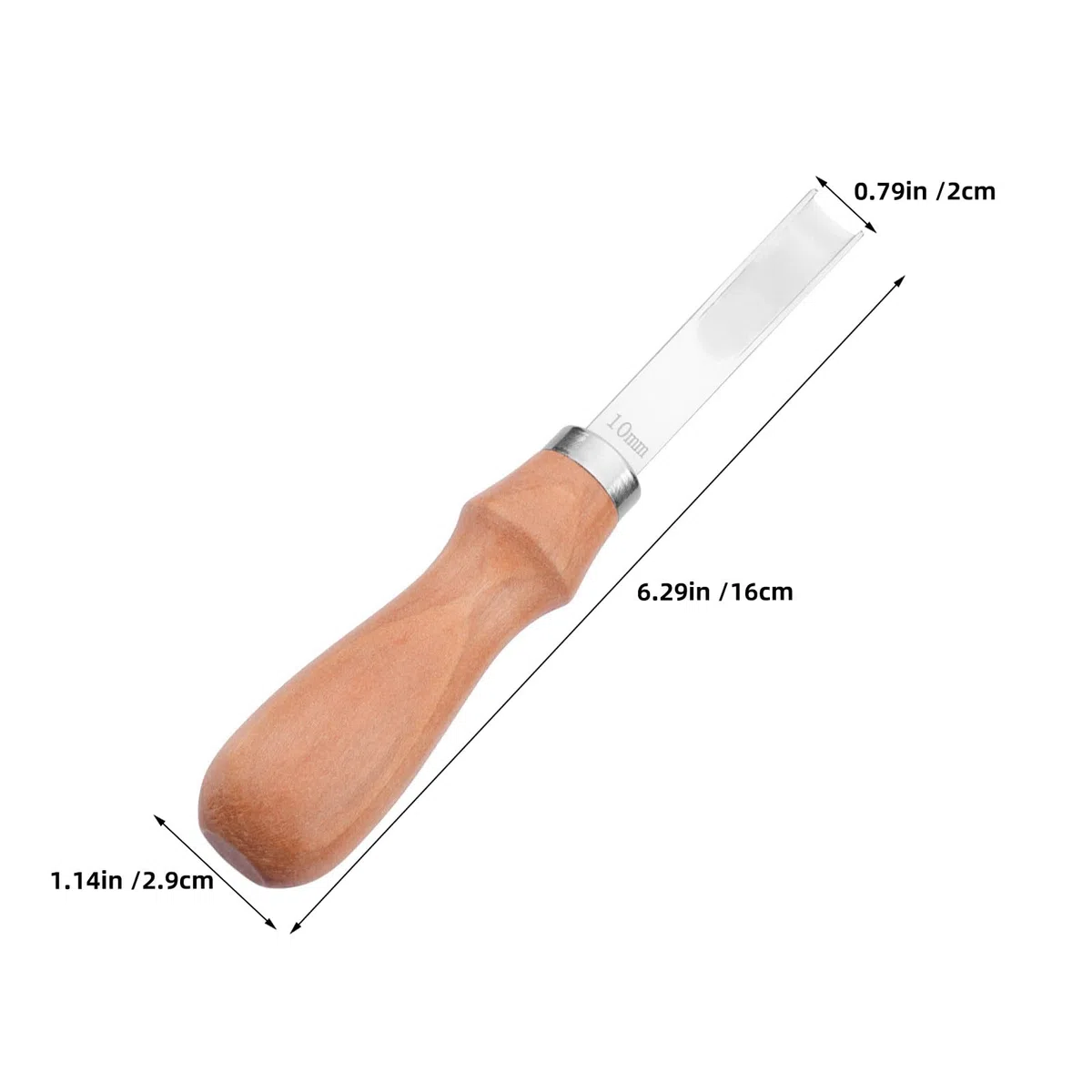 Herramienta Manual para Recortar Bordes de Cuero Cuchillos de Biselado de Acero al Carbono y Mango de Madera, 3 Piezas para Bricolaje y Artesanía