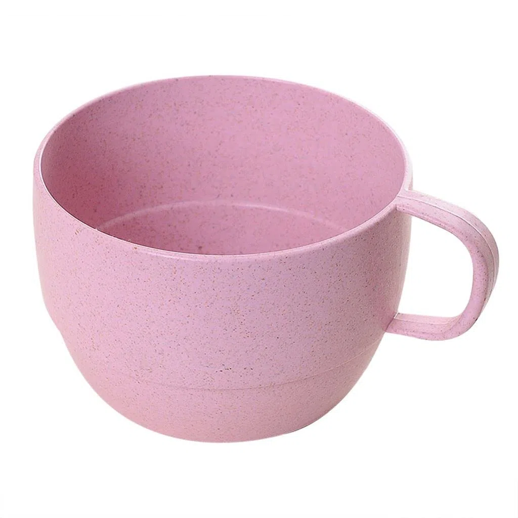 Taza de leche ligera de estilo europeo, boca ancha, taza de desayuno simple taza de beber de fondo plano (color: rosa)
