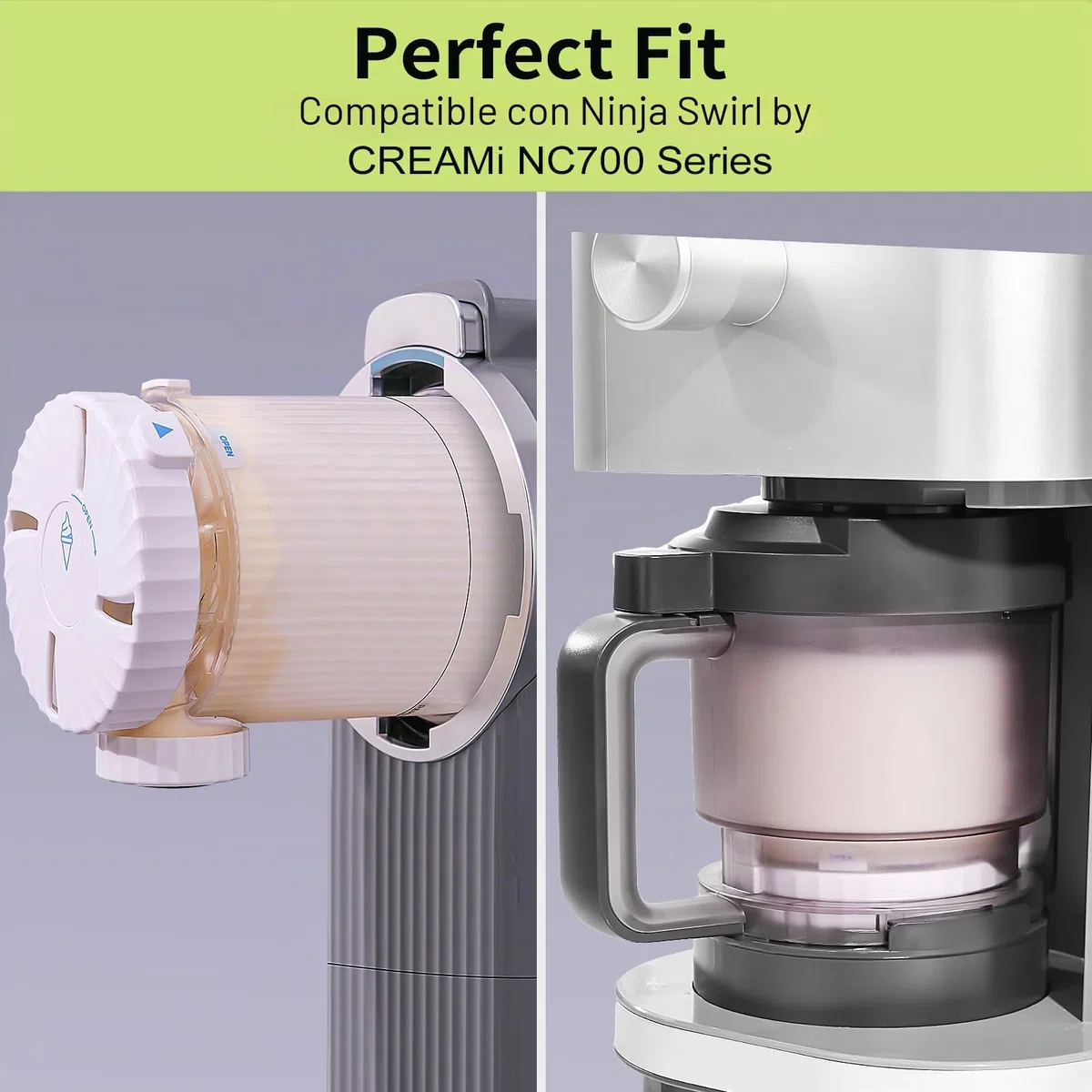 GoMaihe Recipientes compatibles con Ninja Swirl: Creami, paquete de 2 pintas y tapas para Ninja NC700 y NC701, accesorio para hacer helado y servir suave, sin BPA, apto para lavavajillas