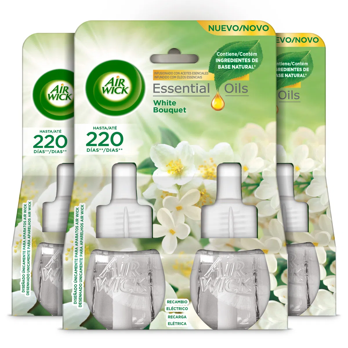 Air Wick Freshmatic - Recambios de ambientador Spray automático, Esencia para casa con Aroma a White Bouquet, Blanco, 1 Unidad (Paquete de 6)