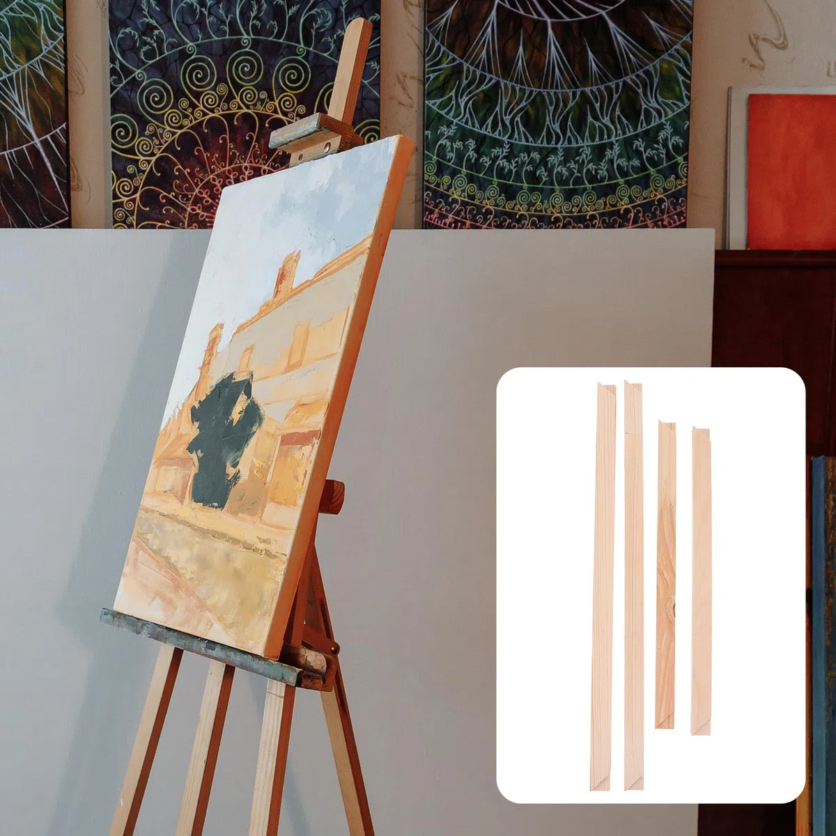 Juego de Marcos de Madera Maciza para Lienzo DIY 40x50 Cm (40x2 50x2) Bastidor para Pintura al Óleo, Combinación Fácil Montaje para Manualidades y Arte en Casa