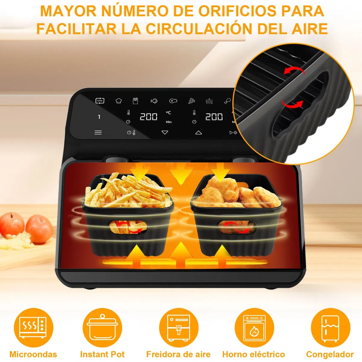 3 Piezas Molde Silicona Freidora de Aire sólo para Cecotec 9 L Cecofry Dual 9000 Air Fryer, Accesorios Freidora de Aire sin Aceite, Reutilizable Moldes Silicona Air Fryer (1 * 9 l+2 * 4,5 l)