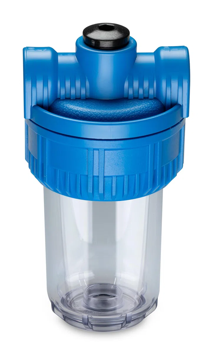 Contenedor filtro 5" 1/2" de tres vías transparente – Filtración de agua – Fabricado en Italia – Calidad profesional WK