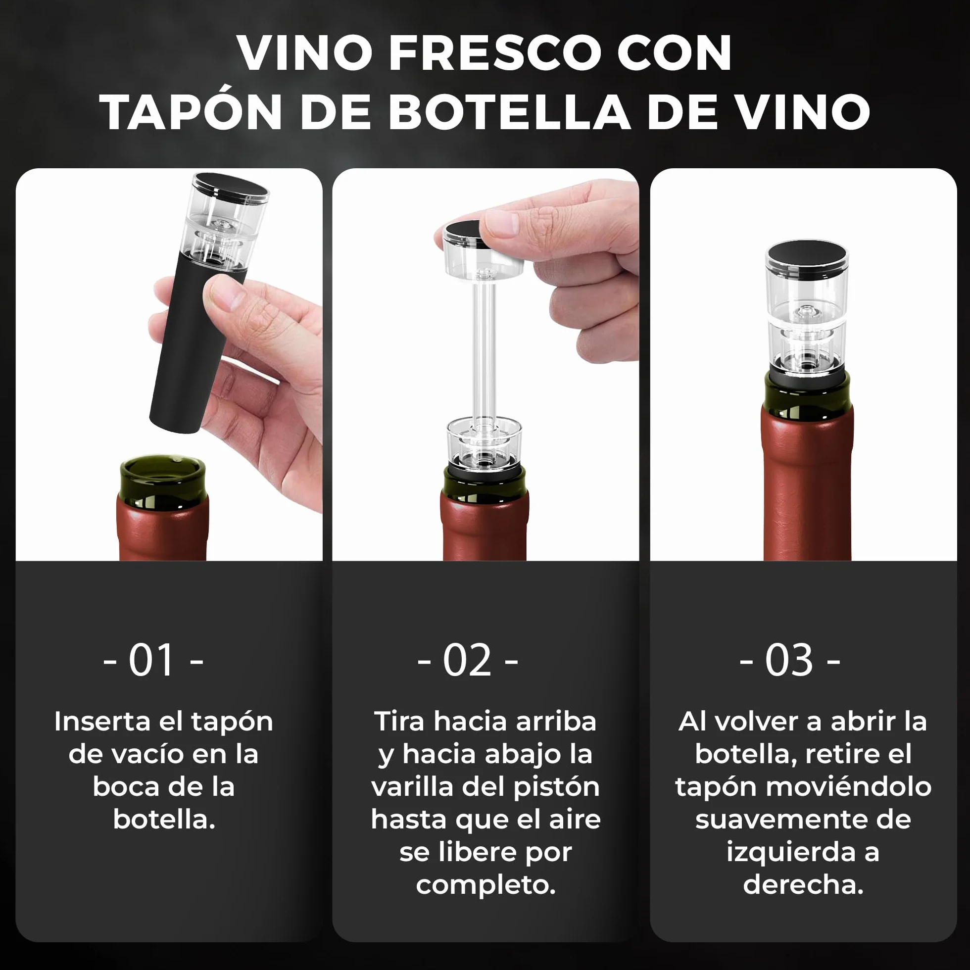 Enfriador de Botellas de Vino Blanco 3 en 1 Kit: Juego de Refrigeración Acero + Tapón Decantador + Aireador Accesorios Bar
